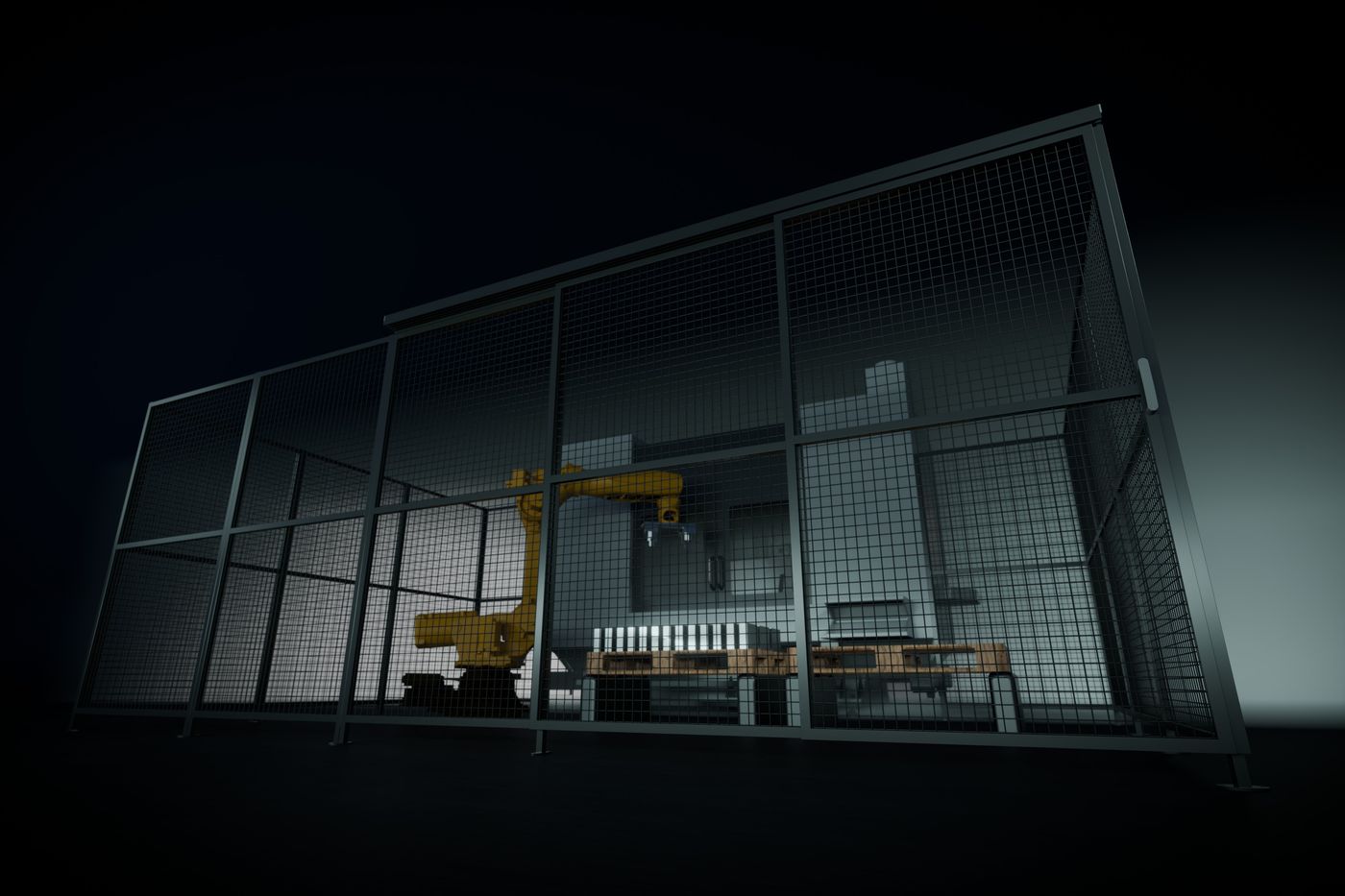 3D-rendered machine guarding system overview